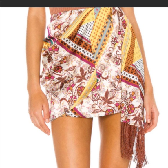 House of Harlow 1960 x Revolve Caterina Skirt in Patchwork Multi NWT - Picture 9 of 10